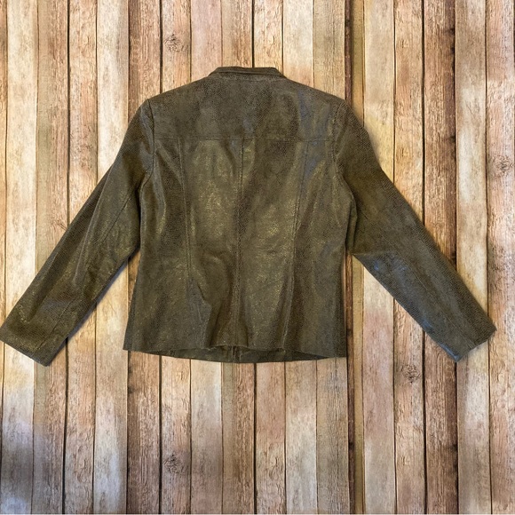 Alfani Women’s Leather Snakeskin Moro Jacket with Snap Pockets S and Lined - Picture 6 of 9